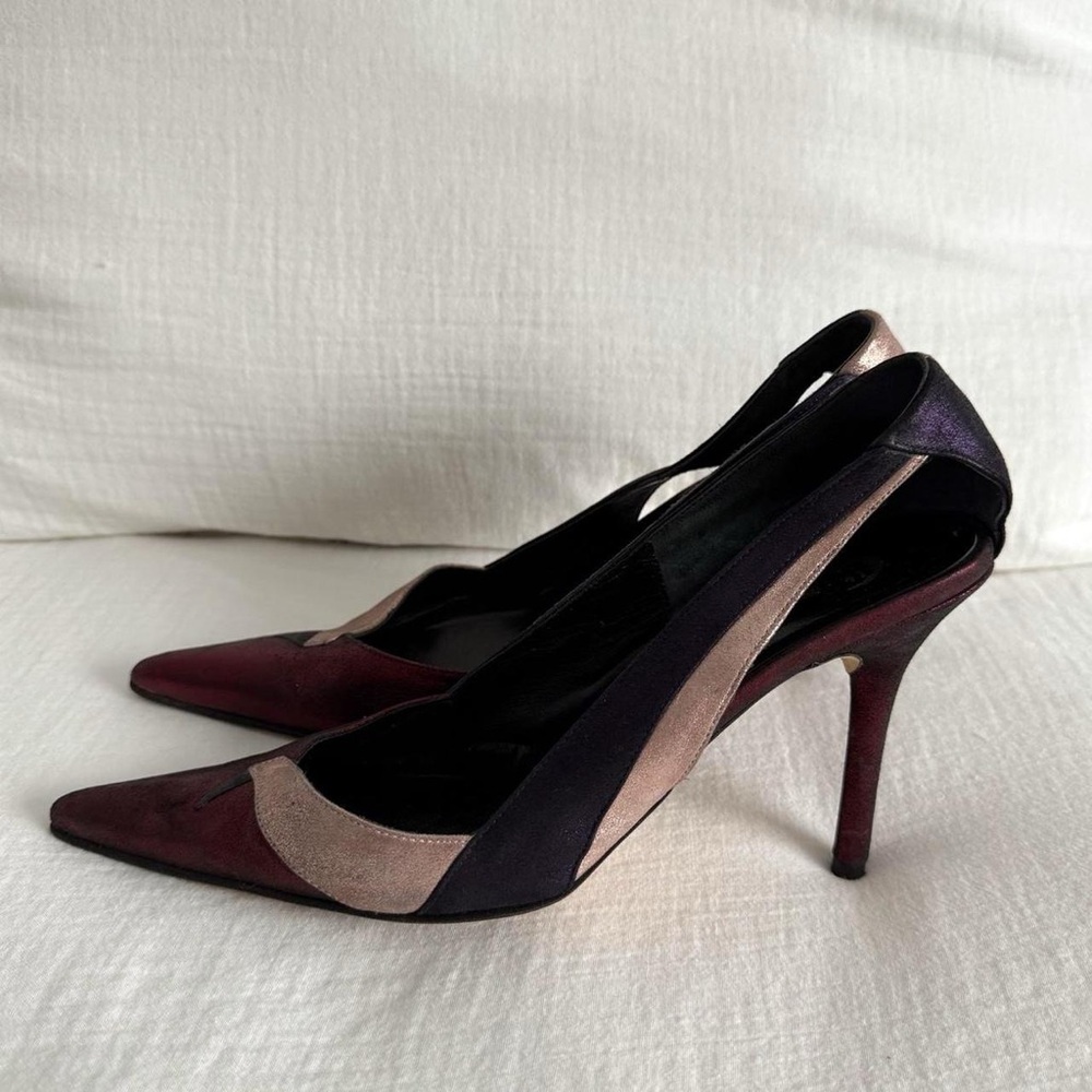 Eugenia Kim Metallic Multicolored Leather Pointed Toe Pumps - Picture 5 of 7
